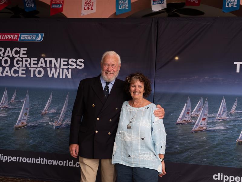 Lindy Scarborough and Sir Robin - Clipper Race Leg 7 prizegiving photo copyright Burnt House taken at Royal Bermuda Yacht Club and featuring the Clipper 70 class