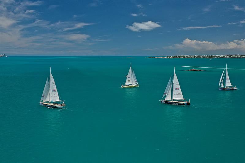 Clipper Race fleet performs an Exhibition of Sail before departing for the Le Mans Start - photo © Clipper Race