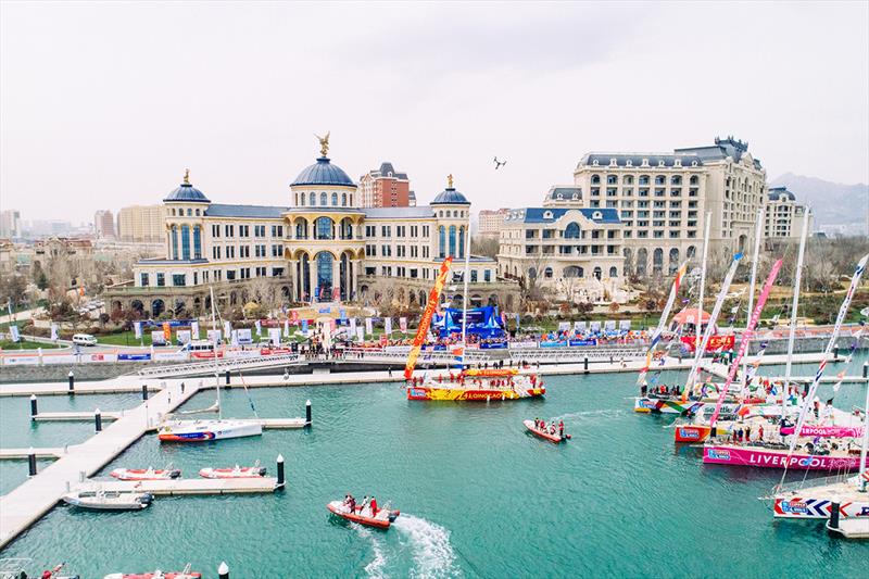 Clipper Race fleet in Qingdao during the Clipper 2017-18 Race photo copyright Clipper Race taken at  and featuring the Clipper 70 class