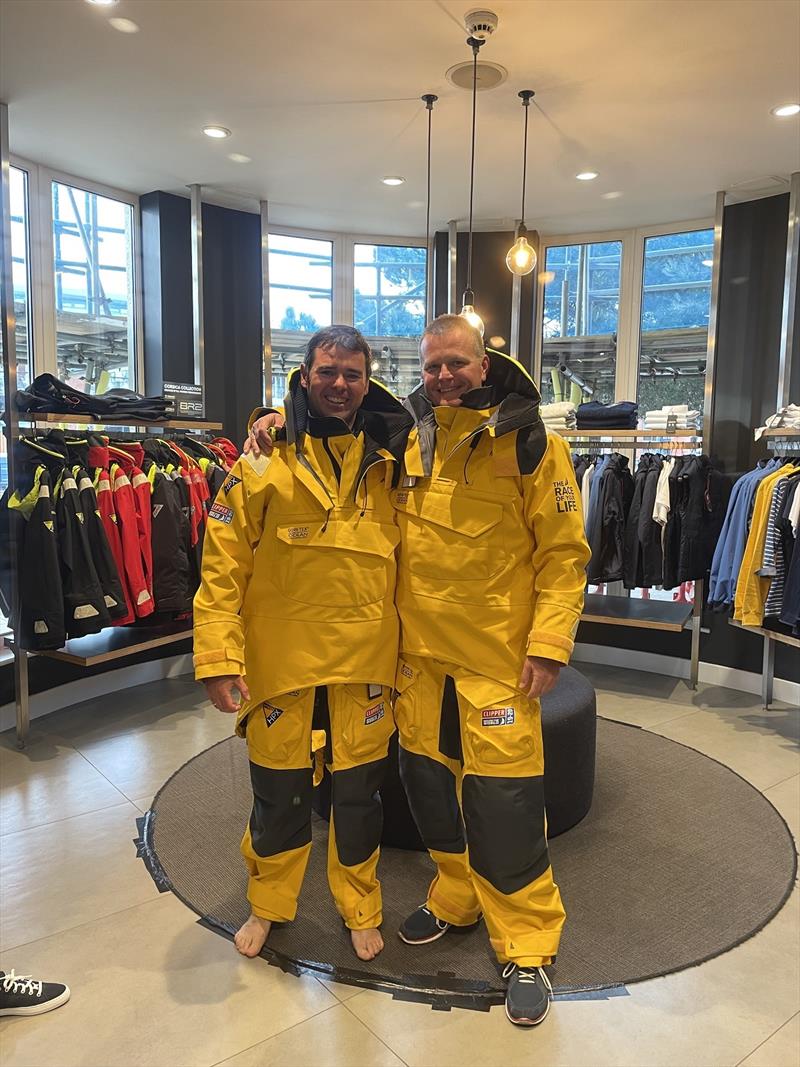 Pavel (left) and Anton getting kitted out with Musto - Clipper Race - photo © Clipper Race