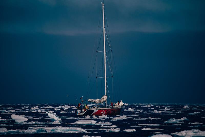SKIRR expedition yacht among the ice on Leg 3- Reykjavik- Tasiilaq - photo © Clipper Race