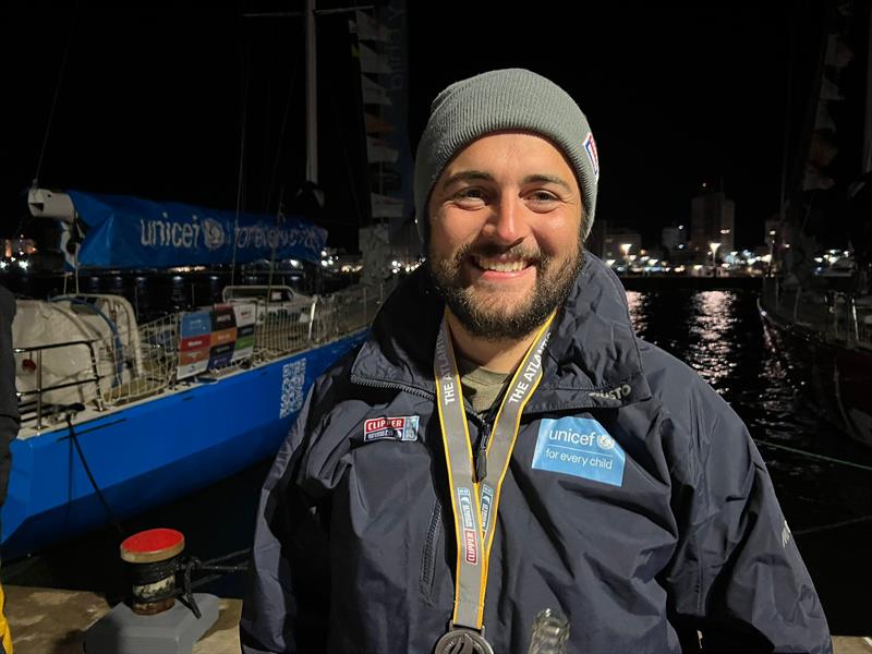 Race 2: Hundred Years Cup - Big smile of achievement from George Coldham, Round-the-Worlder, UNICEF, following his first ocean crossing - photo © Clipper Race