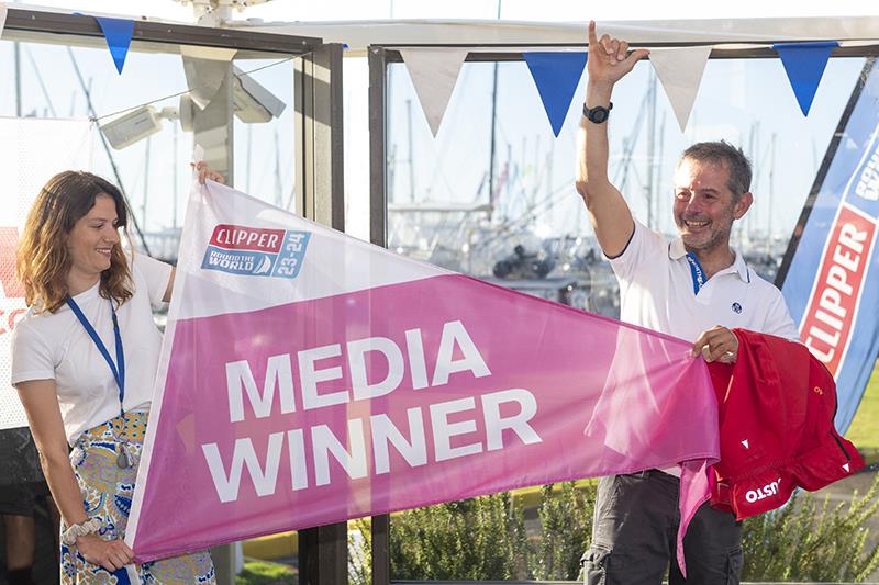 Paolo receives his award from Alex Guillon of Fremantle Sailing Club - Clipper Race 4: Marlow Roaring Forties Challenge photo copyright Clipper Round the World Race taken at  and featuring the Clipper 70 class