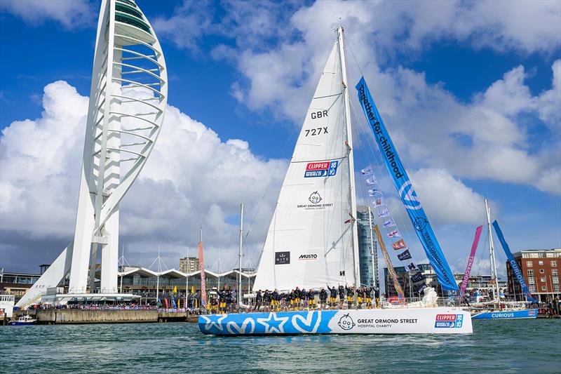 Team GOSH departing Portsmouth, UK, in the shadow of Portsmouth's Spinnaker Tower - photo © Clipper Ventures