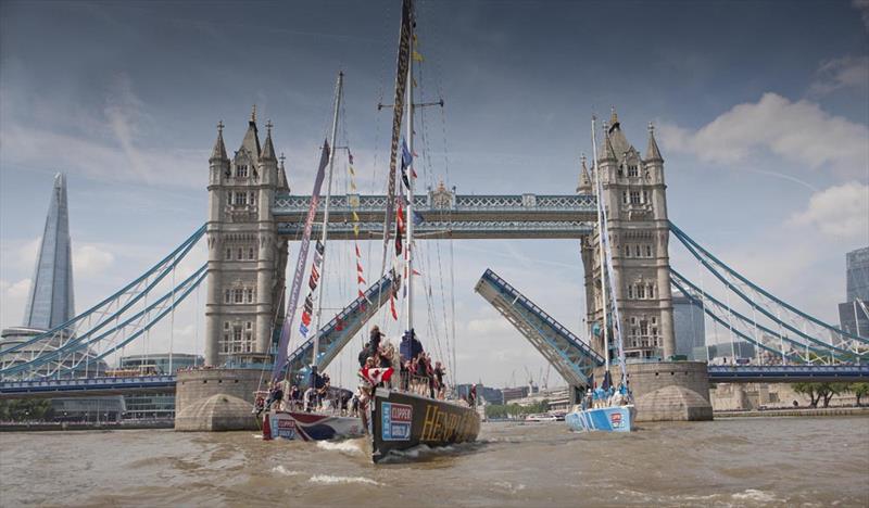 The Clipper 2013-14 Round the World Yacht Race returns to London in a stunning River Thames Victory Parade photo copyright Clipper Ventures taken at  and featuring the Clipper Ventures class