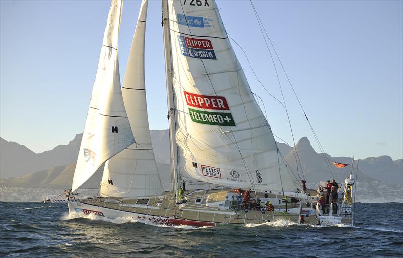 ClipperTelemed  arriving into Cape Town in Race 2 of the Clipper Round the World Yacht Race 2015-16 photo copyright Clipper Ventures taken at  and featuring the Clipper Ventures class