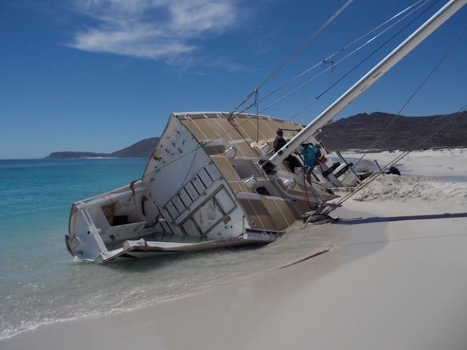 CV24 removal - Cutting the hull forward section - photo © Clipper Ventures