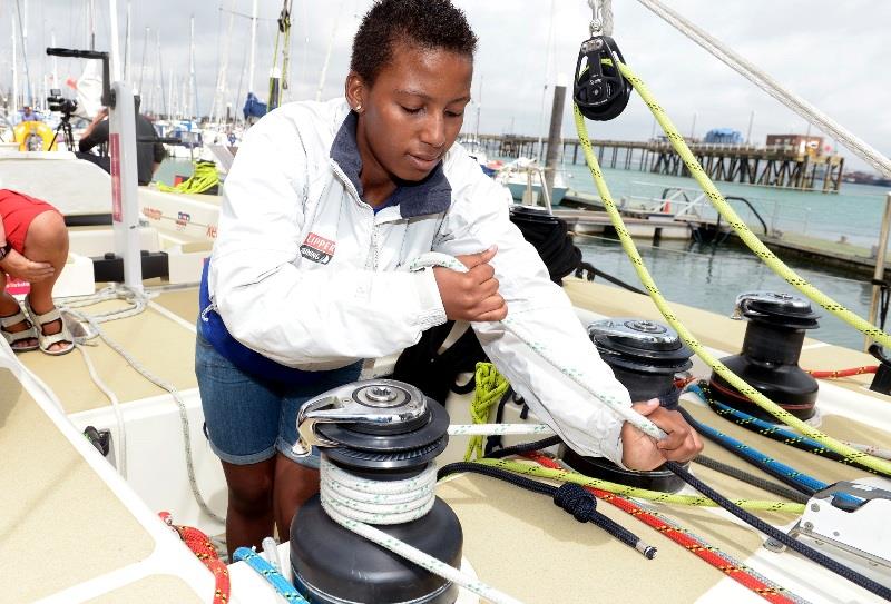 Members of the South African team on board a Clipper yacht during a training session at Premier Marina, Gosport, Hampshire photo copyright Clipper Ventures taken at  and featuring the Clipper Ventures class