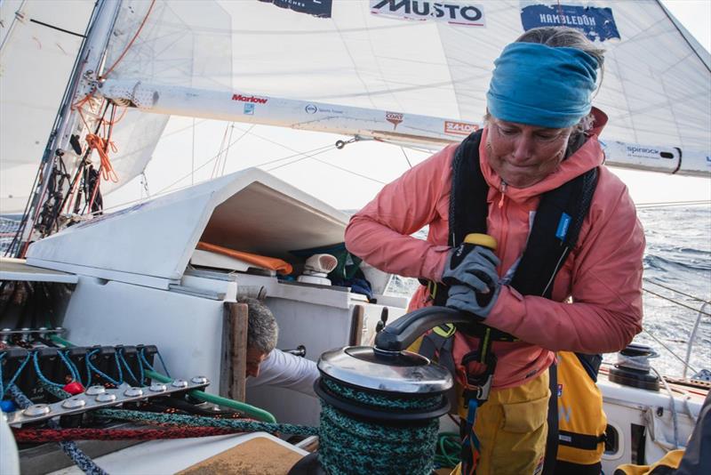 Val on board her team yacht photo copyright Clipper Race taken at  and featuring the Clipper Ventures class