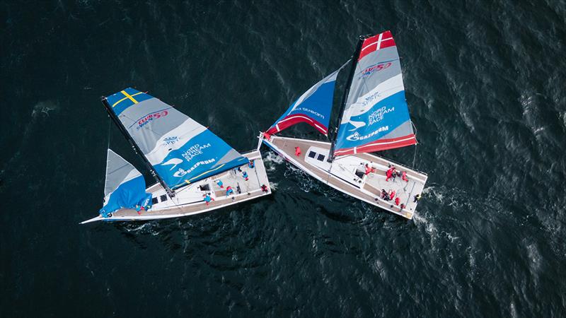 The collision between team Denmark and Team Sweden - Nord Stream Race photo copyright Nord Stream Race / Marina Semenova taken at Kieler Yacht Club and featuring the ClubSwan 50 class