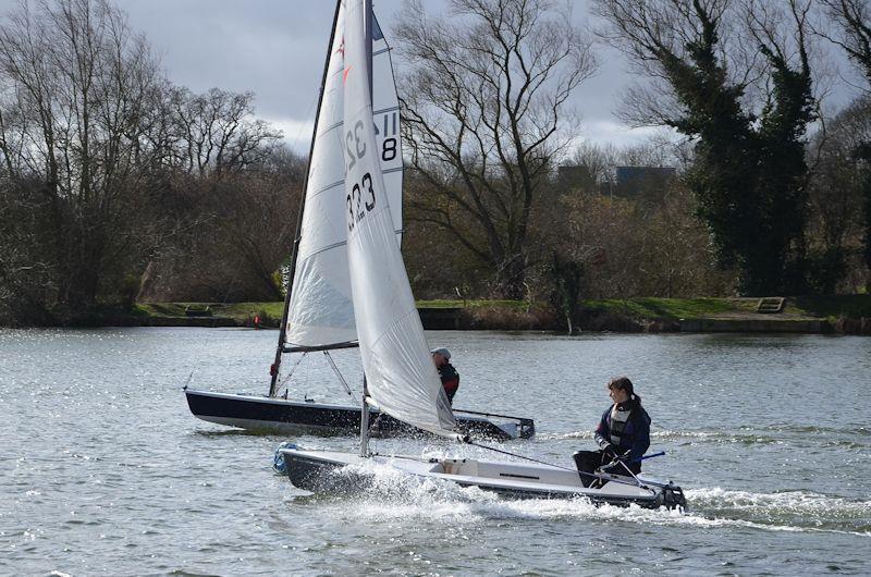 Step 2 - Comet shoots past Supernova photo copyright Val Newton taken at Welwyn Garden City Sailing Club and featuring the Comet class