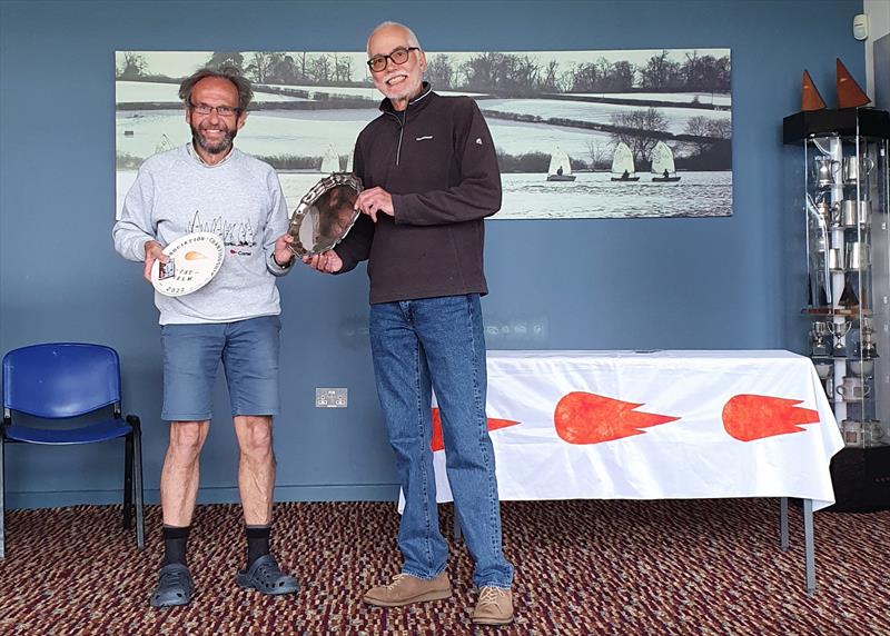 Eddie receiving his prizes from Steve Boud during the 2022 Comet Association Championships at Staunton Harold  - photo © Nigel Fern
