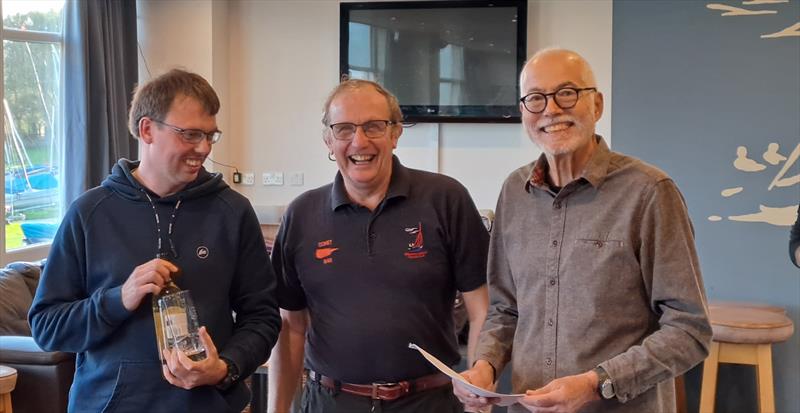 Staunton Harold Comet Open prize giving: Winner Ben Palmer, Steve Boud of SHSC and Nigel Fern of the Comet Associaton & SHSC - photo © Chris Robinson