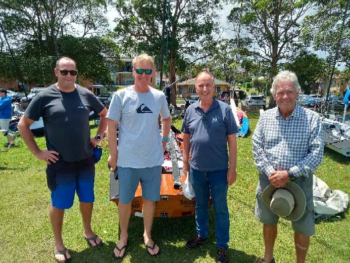 52nd Australian Contender Championship legends day: Matt Mulder, Mark Bulka, Mark Baker & Mike Allsop photo copyright Tony Arends taken at Gosford Sailing Club and featuring the Contender class