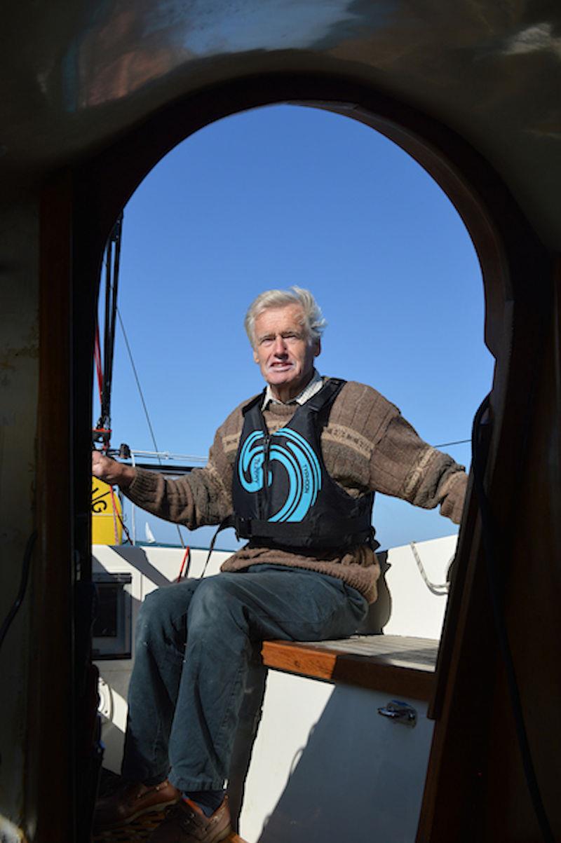 Yachtsman, boatbuilder and 1977 Yachtsman of of the Year award winner Jeremy Rogers from Lymington, at the helm of his Contessa 26 production yacht Grayling during the Contessa 26 class National championships held at Yarmouth, Isle of Wight photo copyright Barry Pickthall / PPL taken at Royal Solent Yacht Club and featuring the Contessa 26 class