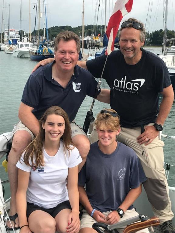 Contessa 32 Assent Rolex Fastnet Race crew (top left to bottom right) Simon, Kit, Hattie & Jonah Rogers - photo © Rogers family