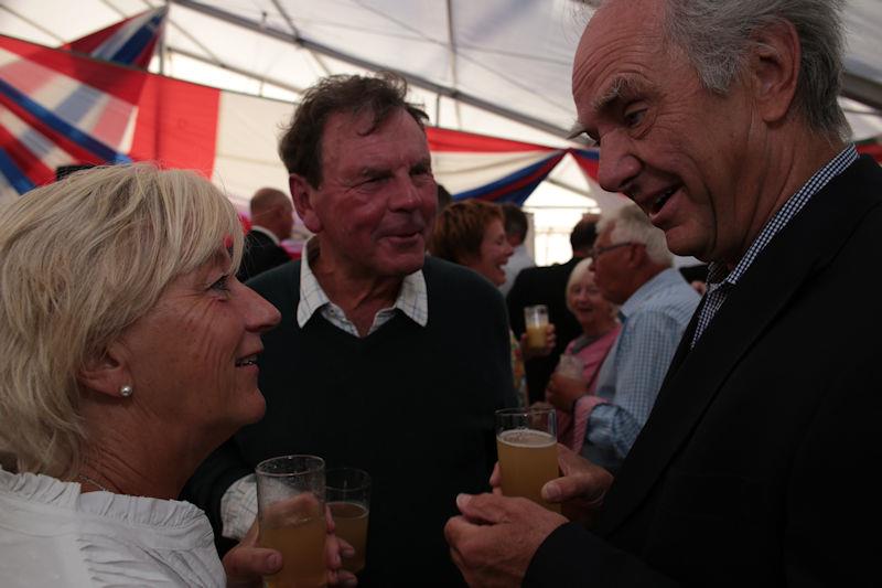 Contessa 32 50th Anniversary Party - Former Class Captains catch up over a Dark 'n Stormy photo copyright Adam Price taken at Lymington Town Sailing Club and featuring the Contessa 32 class