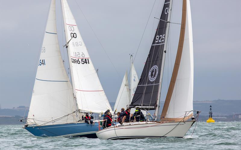 Contessa 32 fleet on Day 2 of Cowes Week 2025 photo copyright Martin Augustus / www.sailingimages.co.uk taken at Cowes Combined Clubs and featuring the Contessa 32 class