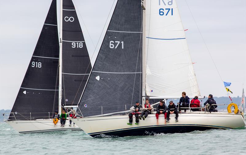 Contessa 32 fleet on Day 2 of Cowes Week 2025 photo copyright Martin Augustus / www.sailingimages.co.uk taken at Cowes Combined Clubs and featuring the Contessa 32 class