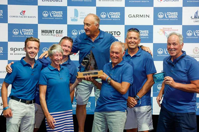 The crew of High Spirit celebrate their Bicentenary Gold Cup win - North Sails Cowes Week Day 7 - photo © Paul Wyeth / www.pwpictures.com