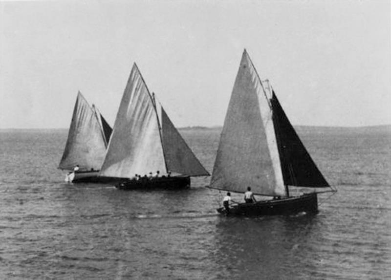 Muriel and Suprise racing in the old fishing days photo copyright Archive taken at Sorrento Sailing Couta Boat Club and featuring the Couta Boat class