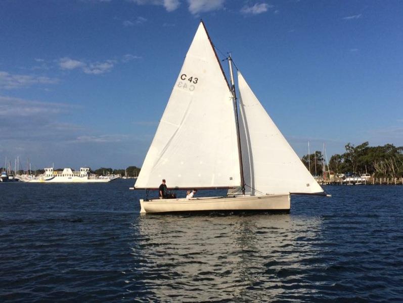 John Mulkearns cruising in McMillan Straight, Paynesville in Lola, his 26