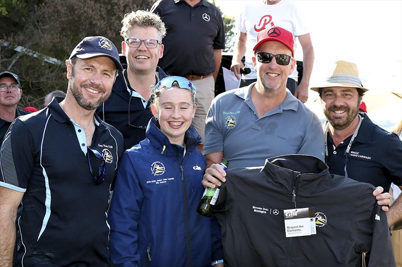 The winning Division Two crew, well  most of the team from Peter Pan photo copyright A.J. McKinnon taken at Sorrento Sailing Couta Boat Club and featuring the Couta Boat class