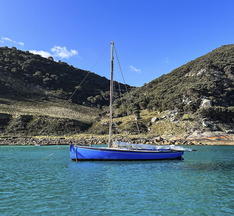 Huia at rest on her journey from Melbourne to Hobart photo copyright Nick Jaffe taken at  and featuring the Couta Boat class