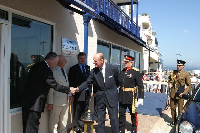 HRH The Duke of Edinburgh opens the new Cowes Combined Clubs Regatta Centre photo copyright Ingrid Abery / www.hotcapers.com taken at  and featuring the  class