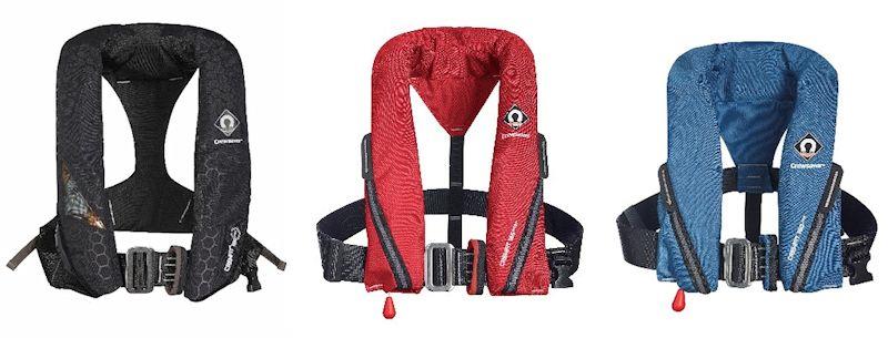 Crewfit  180N Pro (black), Crewfit 165N Sport (red) and Crewfit 150N Junior (blue) - photo © Crewsaver