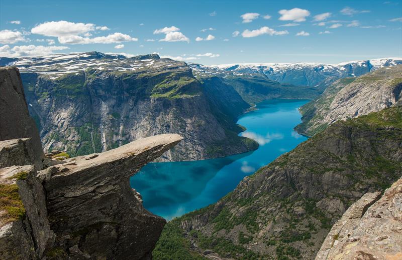 Trolltunga, Troll's tongue rock above lake Ringedalsvatnet, Norway photo copyright Konstantin Kalishko taken at  and featuring the  class