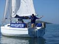 `Wind, what wind?” David Wood becalmed off Hestan Island during one of the Kippford Week 2022 cruiser races  © Becky Davison