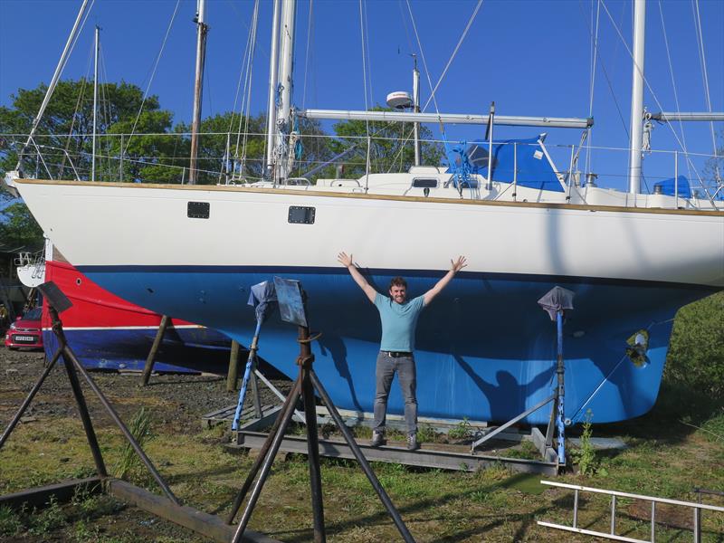 Irish skipper Gregor McGuckin celebrates securing his Biscay 36 yacht for the 2018 Golden Globe Race. All skippers must finalise their choice of boats by the end of June photo copyright Gregor McGuckin taken at  and featuring the Cruising Yacht class