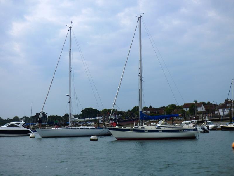 About Hugh Doherty's yacht for tea during the Bembridge SC Itchenor Weekend 2019 photo copyright Mike Samuelson taken at Itchenor Sailing Club and featuring the Cruising Yacht class