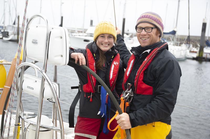 Daniel Smith and Becky Jeffrey onboard their boat InTuition in Largs photo copyright RYA Scotland taken at  and featuring the Cruising Yacht class