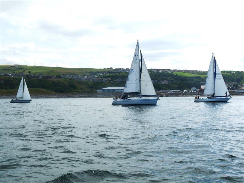 Philip Benn's GK24, Mike Gartside & Mike Pearce's Bavaria 34, and the UFO 34 of Derek O'Reilly in the Friendship Race photo copyright Ian Banton / Ray Ker taken at Whitehaven Sailing & Boating Association and featuring the Cruising Yacht class