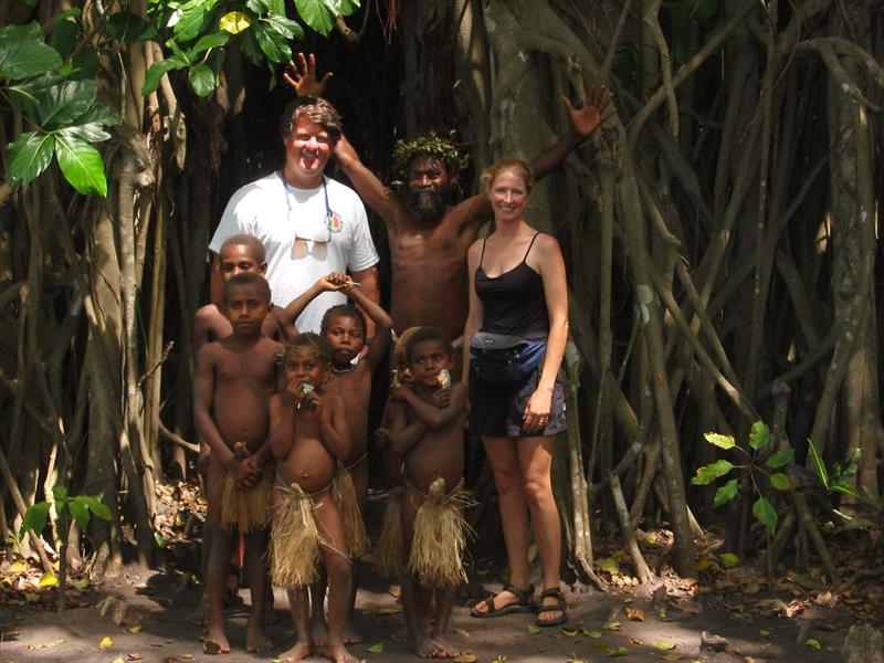 Garth Wilcox and Wendy Hinman with Vanuatu Kastum dancers photo copyright Wendy Hinman Collection taken at Seattle Sailing Club and featuring the Cruising Yacht class