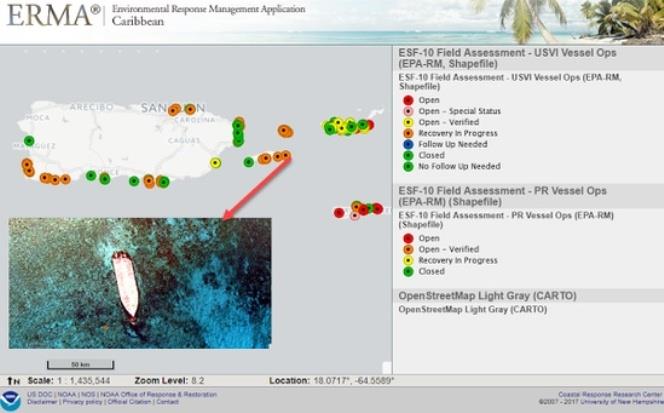 NOAA's Environmental Response Management Application supported the coordinated vessel removal and coral restoration - photo © NOAA Fisheries