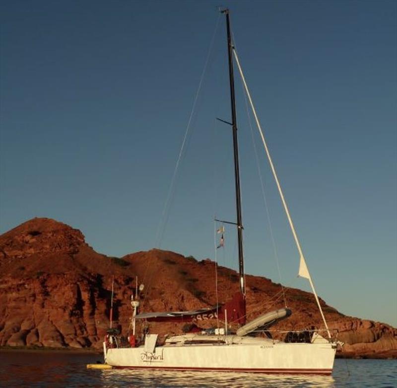Anduril at anchor in the Sea of Cortez photo copyright Alice Kloosterboer and Greg Harms taken at  and featuring the Cruising Yacht class