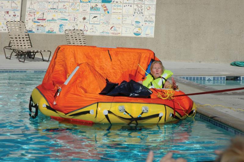 Students at the Sailing Convention for Women learn to deploy and use life-saving equipment in a controlled environment - photo © Image courtesy of the Sailing Convention for Women