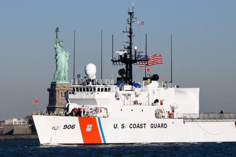 Coast Guard Cutter Seneca passes by the Statue of Liberty as she departs from GMD Shipyard, December 7, 2017 in Brooklyn, NY. Cutter Seneca underwent an 82-day drydock availability - photo © Auxiliarist David Lau / U.S. Coast Guard