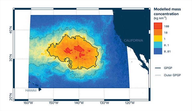 The Ocean Cleanup - GPGP Modelled Mass Concentrations - photo © The Ocean Cleanup