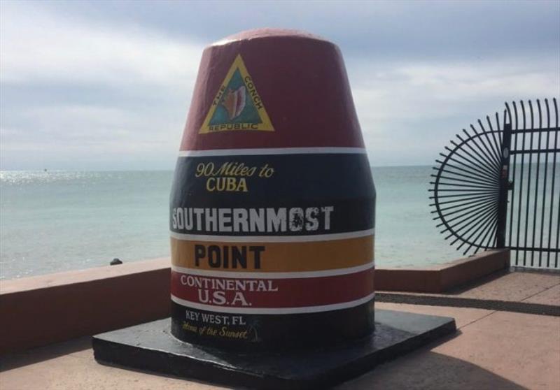 Key West marker indicating southernmost point, continental USA photo copyright Steve Nash taken at  and featuring the Cruising Yacht class