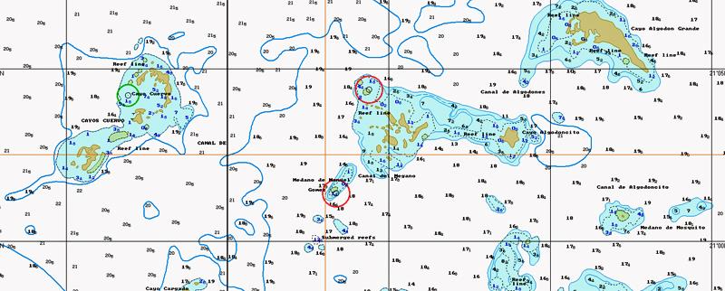 Typical waters in the Gulf of Guacanayabo - Kinda Reefy - photo © SV Crystal Blues