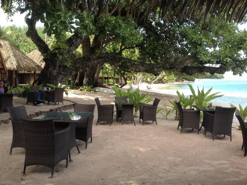 Coffee at the Resort Restaurant, Avea Bay, Huahine photo copyright Andrew and Clare taken at  and featuring the Cruising Yacht class