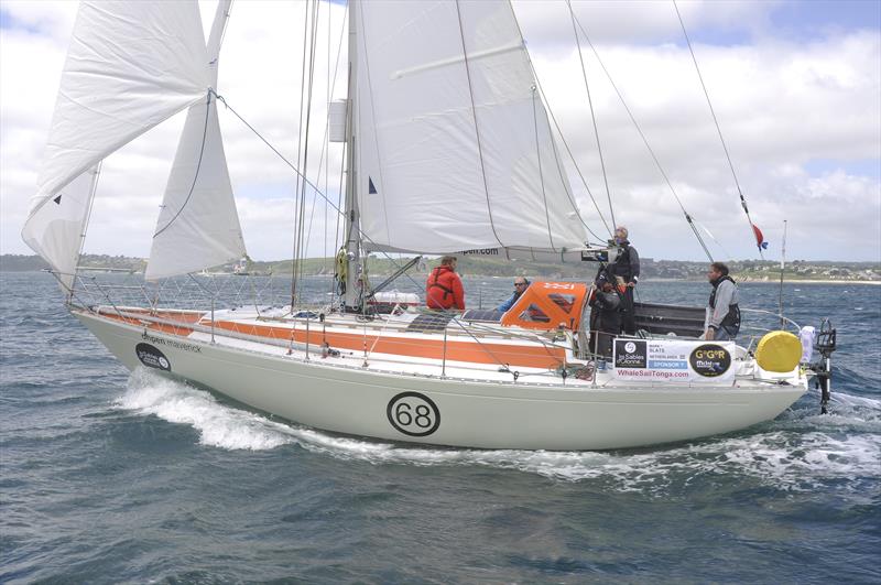 SITRaN Challenge Race from Falmouth to Les Sables d'Olonne - Mark Slats (NED) first to finish in his Rustler 36 OHPEN MAVERICK photo copyright Christophe Favreau / PPL / GGR taken at  and featuring the Cruising Yacht class