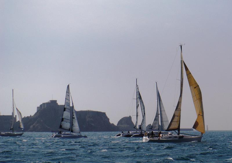 23rd Waller Harris two-handed Triangle Race - start of leg 1 photo copyright Bill Harris taken at Royal Channel Islands Yacht Club and featuring the Cruising Yacht class