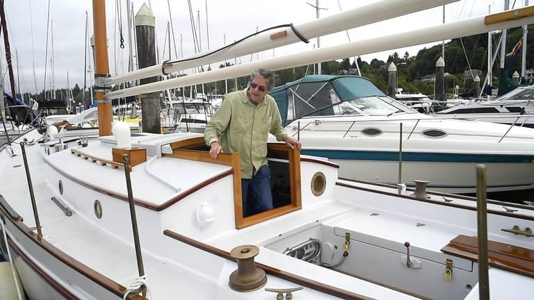 Tom Crout spent 18 years working on his sailboat, America, at his South Hill home. He single-handedly made every piece of the 30-foot craft, down to the pulleys and wheels photo copyright Steve Bloom taken at  and featuring the Cruising Yacht class
