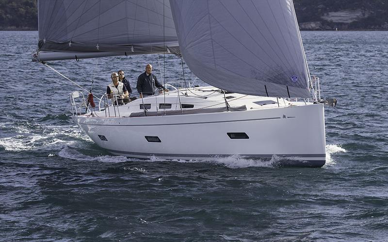 Franco Corazza (in blue) was on hand from Italia Yachts, and Mark Hellyer (trimming) representing Australia when I got to go for a yacht on the wonderful Italia 1298. - photo © John Curnow