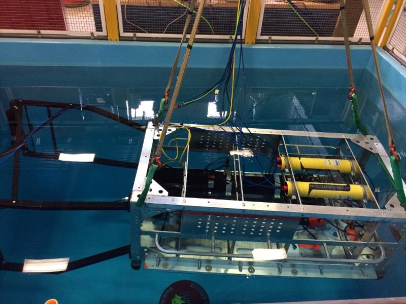Deep-See with some instruments in place in a test tank photo copyright NOAA Fisheries taken at  and featuring the Cruising Yacht class